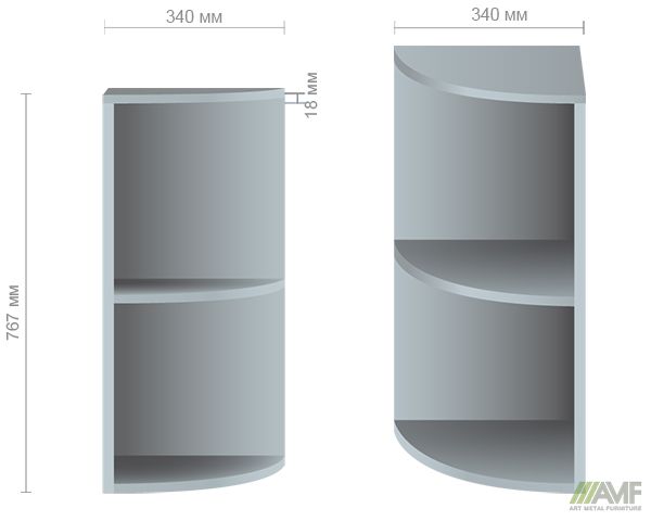 Характеристики Секция мебельная  SL-609 (340х340х767мм) яблоня