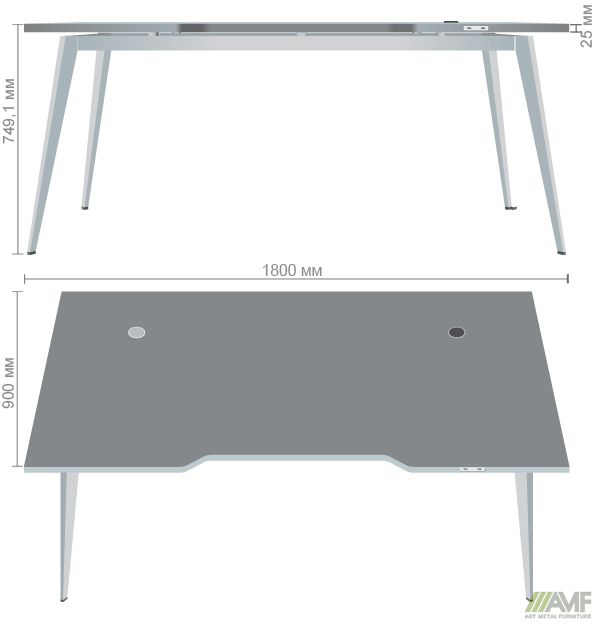 Характеристики Стол+USB Delta DL-107 (1790х900х750мм) Блэквуд Ячменный/Каркас белый