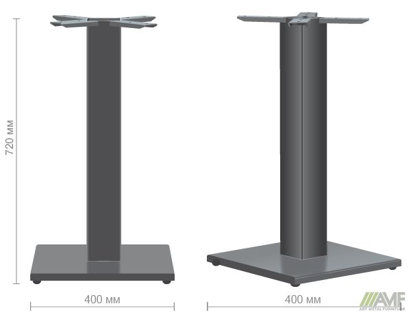 Характеристики База для стола Афіна чорна (Н720 мм) 400*400 з регулюючими ніжками
