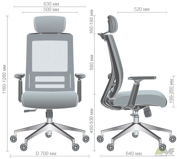 Характеристики Кресло Self светло-голубой/серый