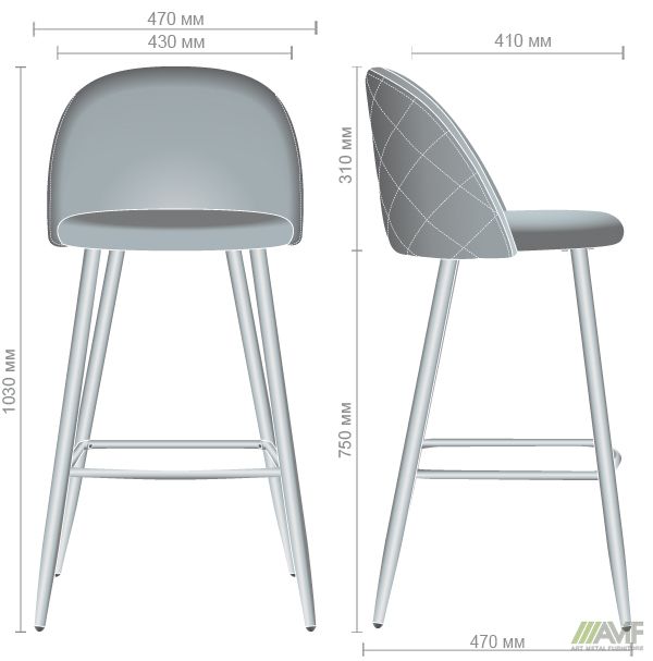 Характеристики Барный стул Bellini бук/dark grey