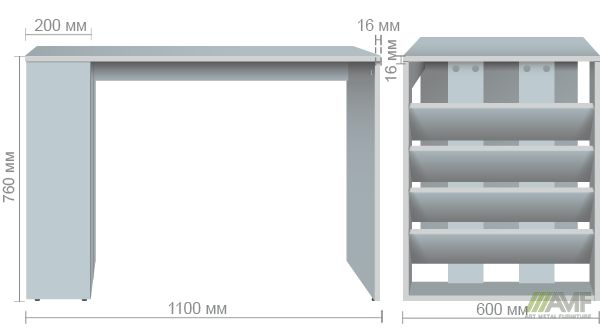 Характеристики Стол компьютерный Gravity GR-101 L (1100х600х760) дуб сонома