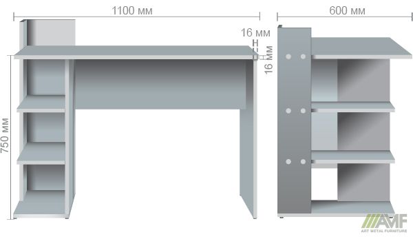Характеристики Стіл компютерний Eko EK-103 L (1100x600x750) Дуб сонома