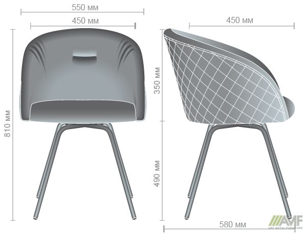 Характеристики Кресло поворотное Sacramento черный/велюр серый