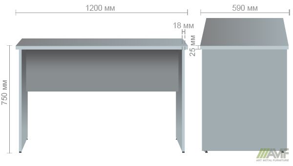 Характеристики Стол письменный МГ-102 (1200х590х750мм) орех темный