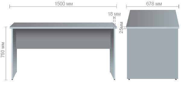 Характеристики Стол письменный МГ-107 (1500х678х750мм) орех темный