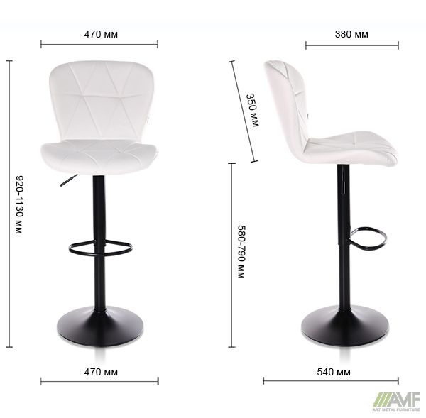 Характеристики Барный стул Vensan PU White / Black