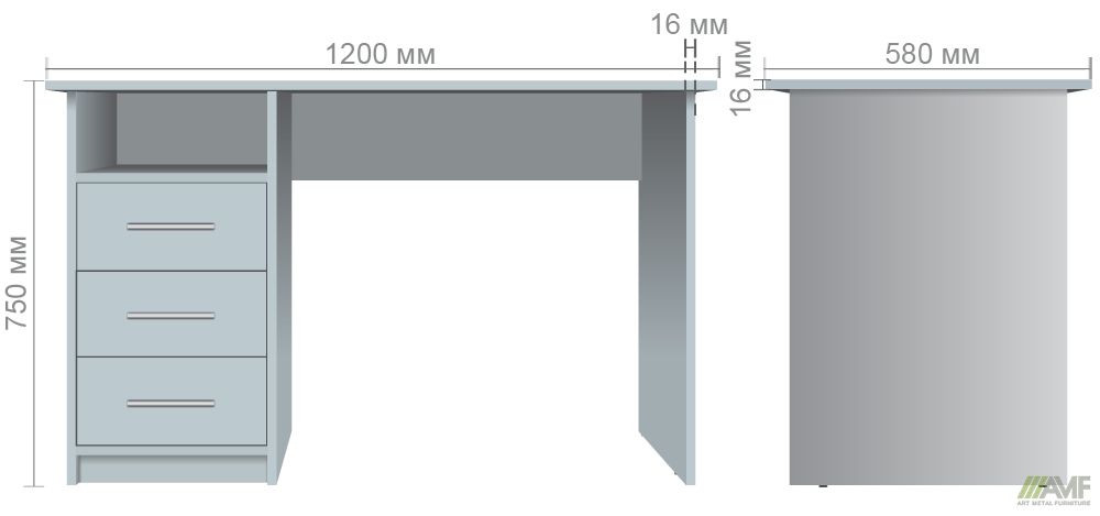Характеристики ОМ-122L Стол угловой (1390х900х750мм) бук