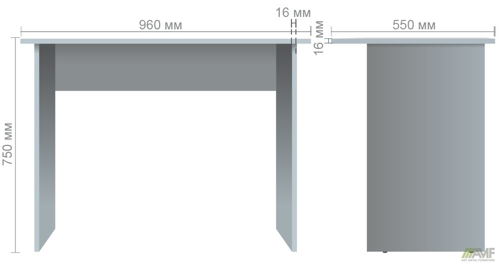 Характеристики Стол письменный ОМ-100 (1350х600х750мм) венге