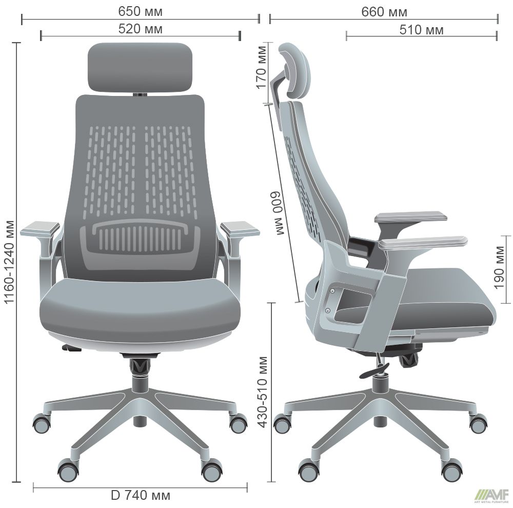 Характеристики Крісло Patric тканина сіра