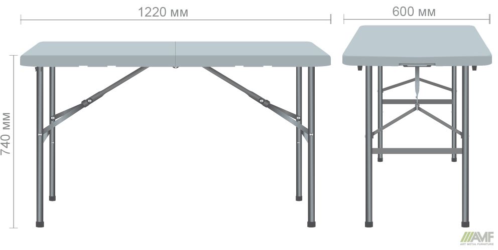 Характеристики Стіл складний Rayvon-F пластик білий