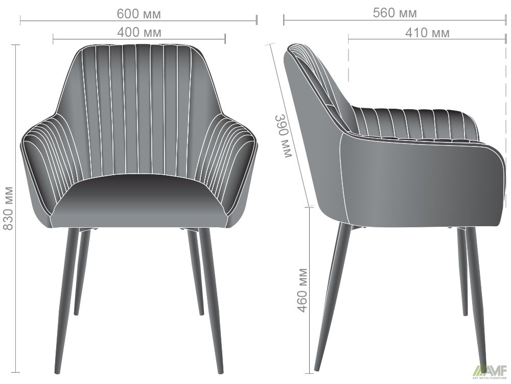 Характеристики Крісло Venera-C вельвет шоколад