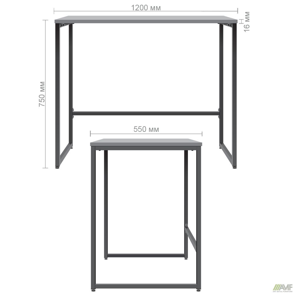 Характеристики Стіл комп'ютерний Asti AS1200 (1200х550х750Н) чорний/Дуб Сонома