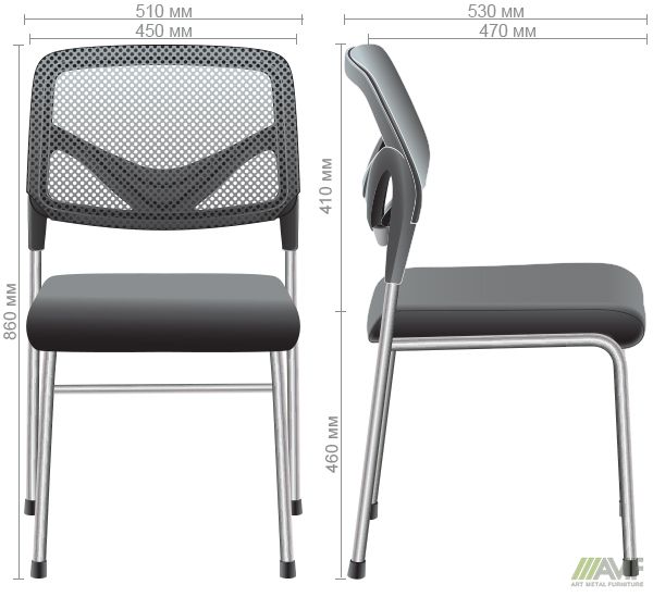 Характеристики Стілець Roni-D сітка чорна