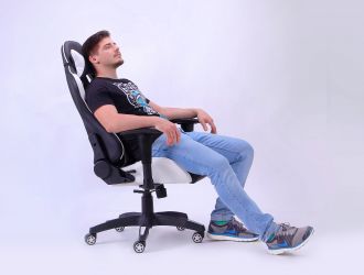 Кресло VR Racer Blade черный/белый - интерьер - фото 2