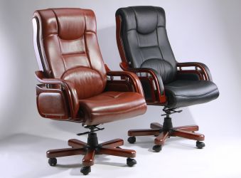Кресло Ричмонд, кожа коричневая (642-B+PVC) - интерьер - фото 3