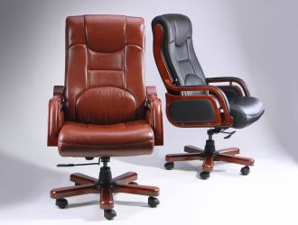 Кресло Ричмонд, кожа коричневая (642-B+PVC) - интерьер - фото 5