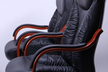 Кресло Буффало CF коньяк Кожа Люкс комбинированная Темно коричневая - интерьер - фото 5