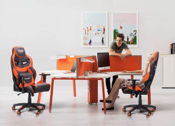 Кресло VR Racer Expert Genius черный/оранжевый - интерьер - фото 2