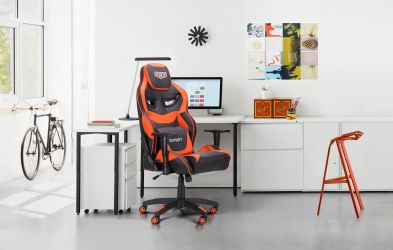 Кресло VR Racer Expert Genius черный/оранжевый - интерьер - фото 1