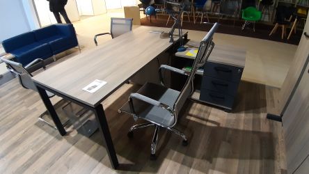 Столешница стола составного с укороченными перемычками SIG-383 (1587х800х25мм) Черный гр/Вяз Либерти - интерьер - фото 22