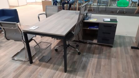 Столешница стола составного с укороченными перемычками SIG-383 (1587х800х25мм) Черный гр/Вяз Либерти - интерьер - фото 26