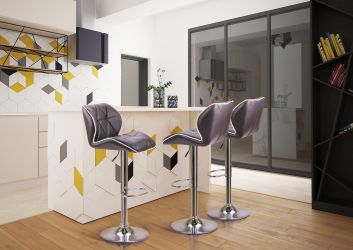 Барный стул Vensan Velvet Gray / Black - интерьер - фото 2