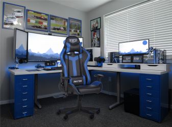 Крісло VR Racer Dexter Slag чорний/синій - интерьер - фото 1