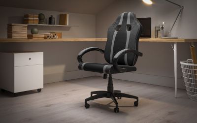 Кресло Shift Неаполь N-20/Сетка черная, вставки Сетка серая - интерьер - фото 4