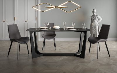 Стол обеденный Blake black/ceramics Lazio gray - интерьер - фото 1