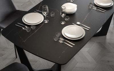 Стол обеденный Blake black/ceramics Lazio gray - интерьер - фото 2