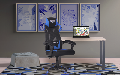 Кресло VR Racer Radical Garrus черный/синий - интерьер - фото 1