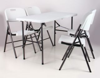 Стіл складний Rayvon-F пластик білий - интерьер - фото 1