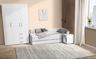 Шафа гардеробна City 3-х дверна 3 шухляди права (1120х500х1930Н) Дуб Сонома - интерьер - фото 2