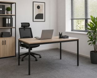 Стол Турин разборной (1187х600х750H) черный графит/Дуб Сонома - интерьер - фото 12