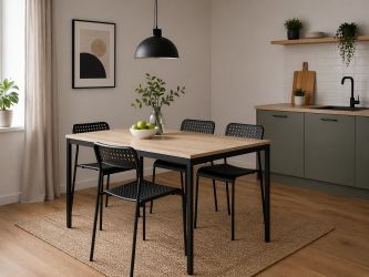 Стол Турин разборной (1187х600х750H) черный графит/Дуб Сонома - интерьер - фото 11