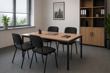 Стол Турин разборной (1187х600х750H) черный графит/Дуб Сонома - интерьер - фото 10