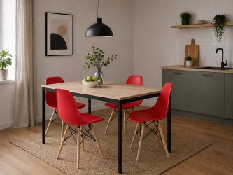 Стол Турин разборной (1187х600х750H) черный графит/Дуб Сонома - интерьер - фото 14